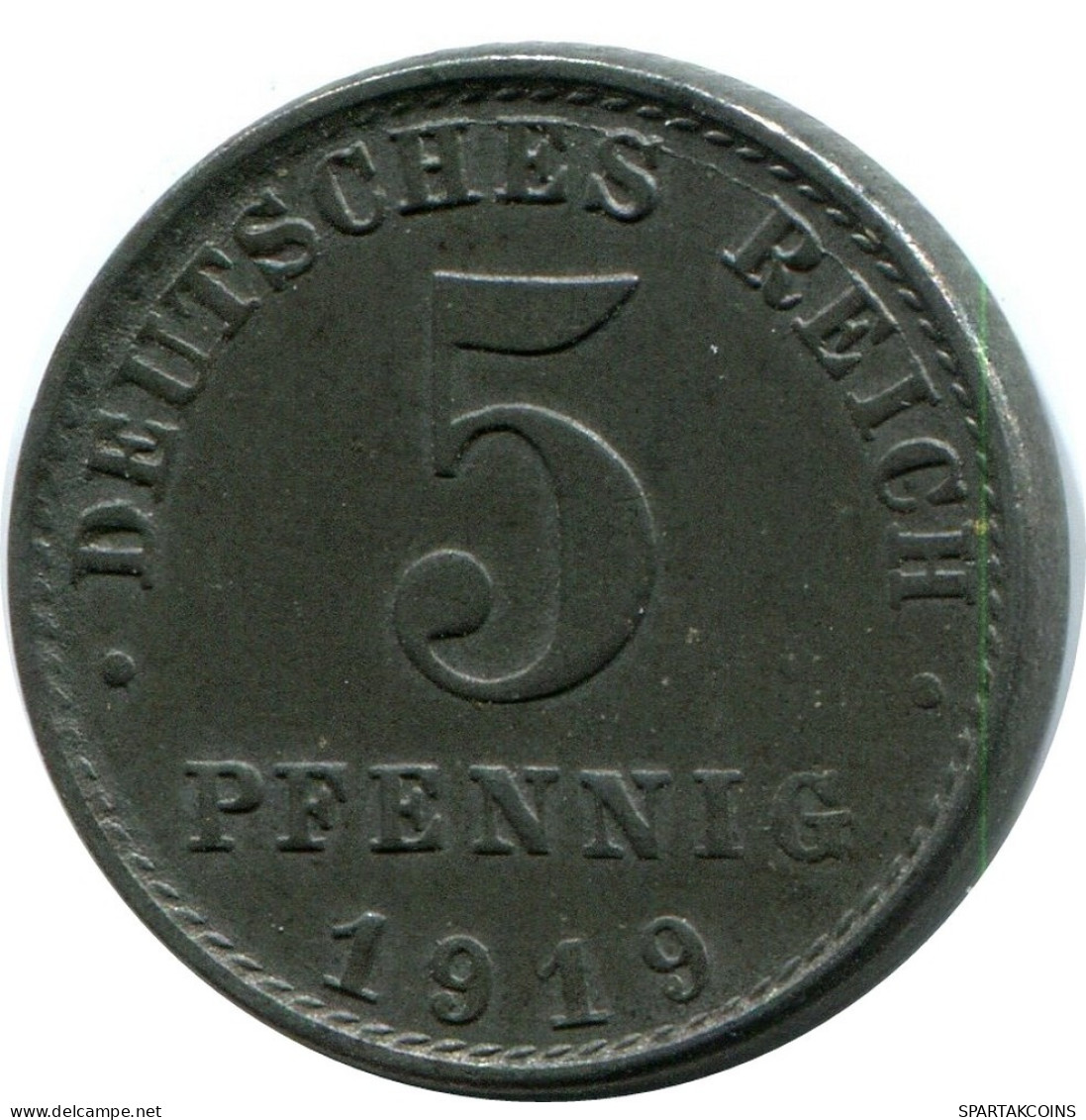 5 PFENNIG 1919 A DEUTSCHLAND Münze GERMANY #AX563.D.A - 5 Renten- & 5 Reichspfennig