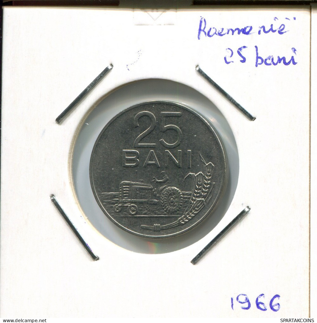 25 BANI 1966 ROMANIA Coin #AR376.U.A - Romania