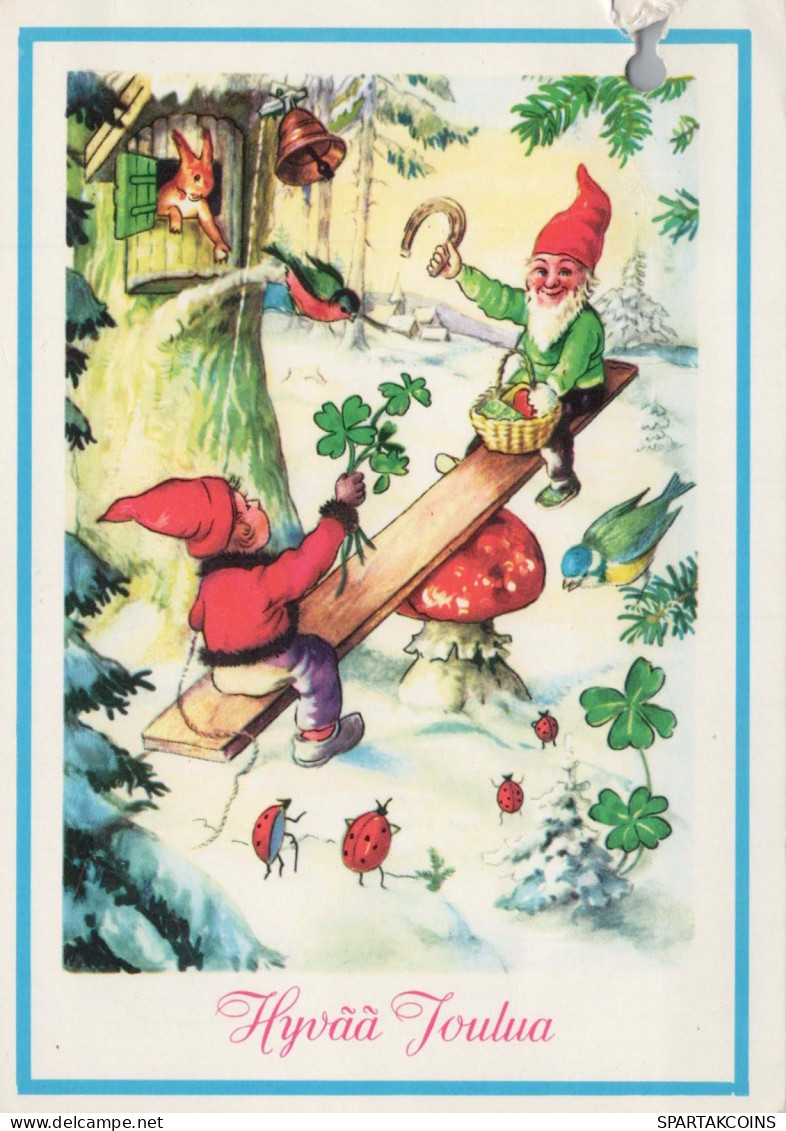 PÈRE NOËL Bonne Année Noël GNOME Vintage Carte Postale CPSM #PAY477.A - Santa Claus