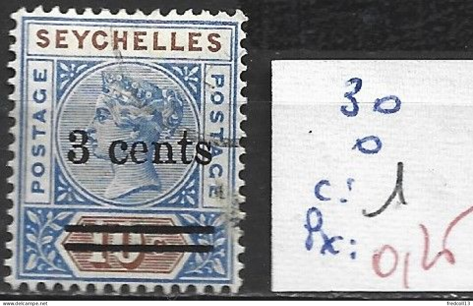 SEYCHELLES 30 Oblitéré Côte 1 € - Seychellen (...-1976)