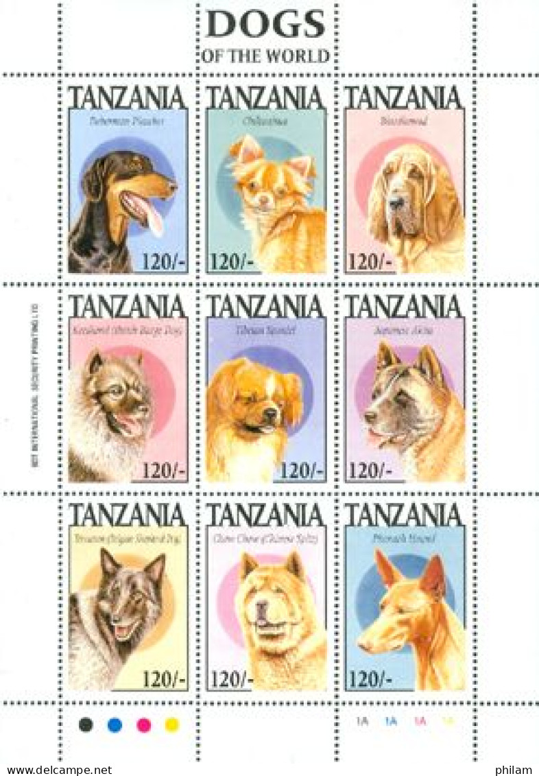 TANZANIE 1996 -chiens De Race - (doberman) - Feuillet IV De 9 - Dogs