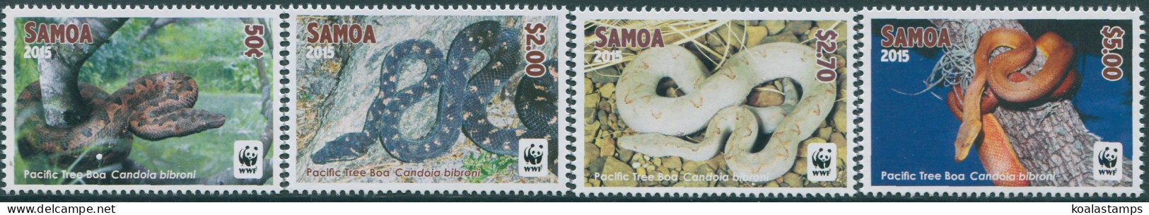 Samoa 2015 SG1321-1324 WWF Tree Boa White Edges Set MNH - Samoa