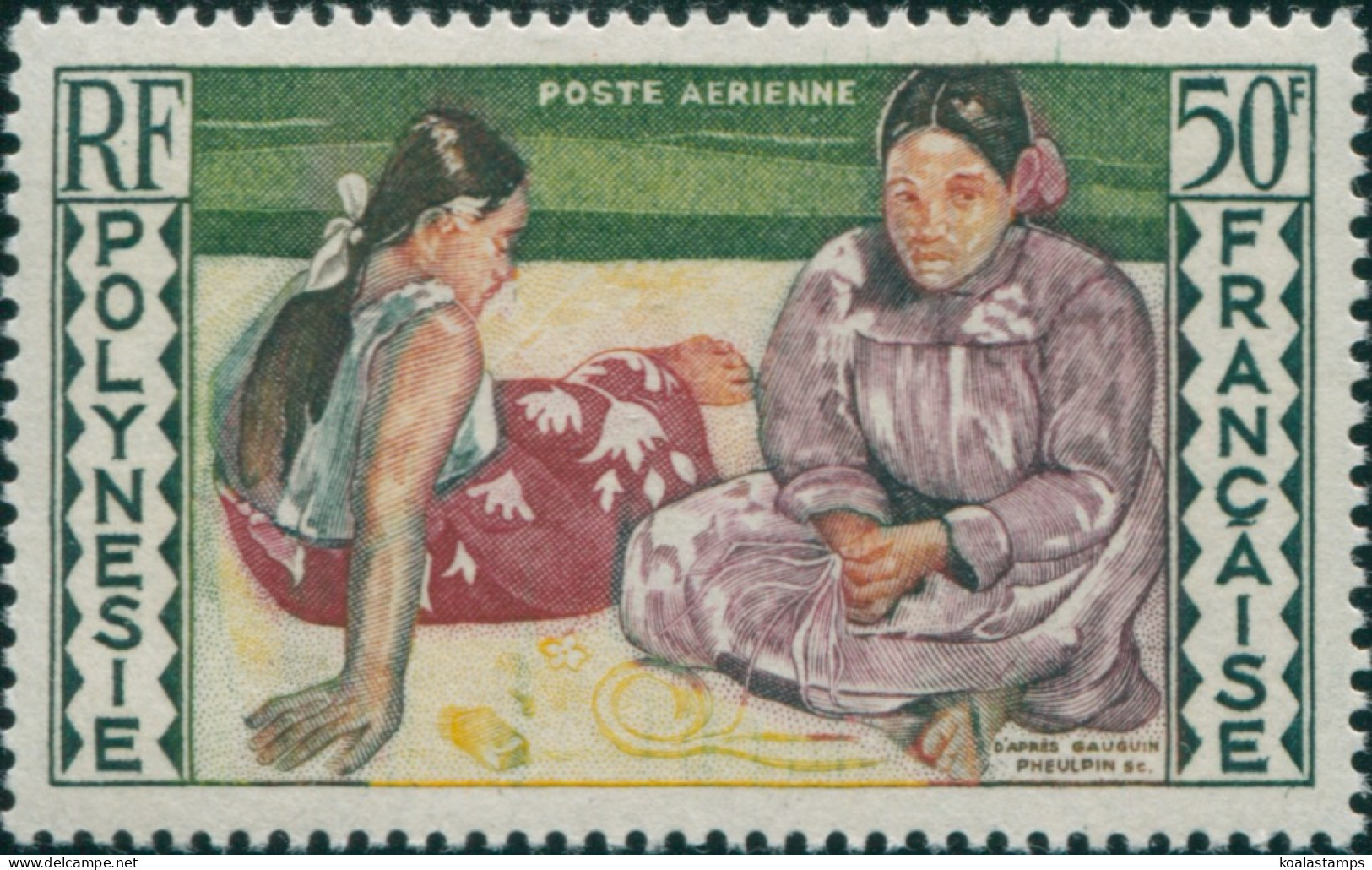 French Polynesia 1958 Sc#C25,SG14 50f Women Of Tahiti MNH - Other & Unclassified