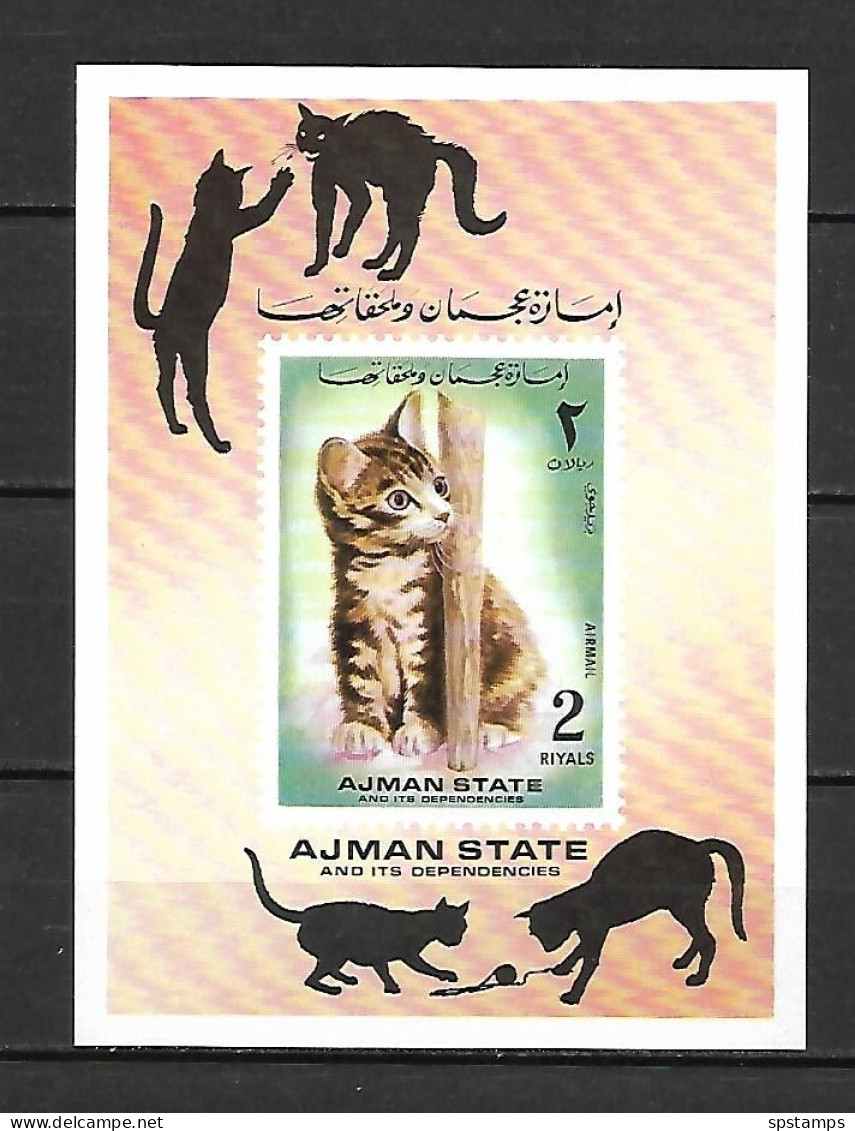 Ajman 1972 Animals - Cats IMPERFORATE MS MNH - Ajman