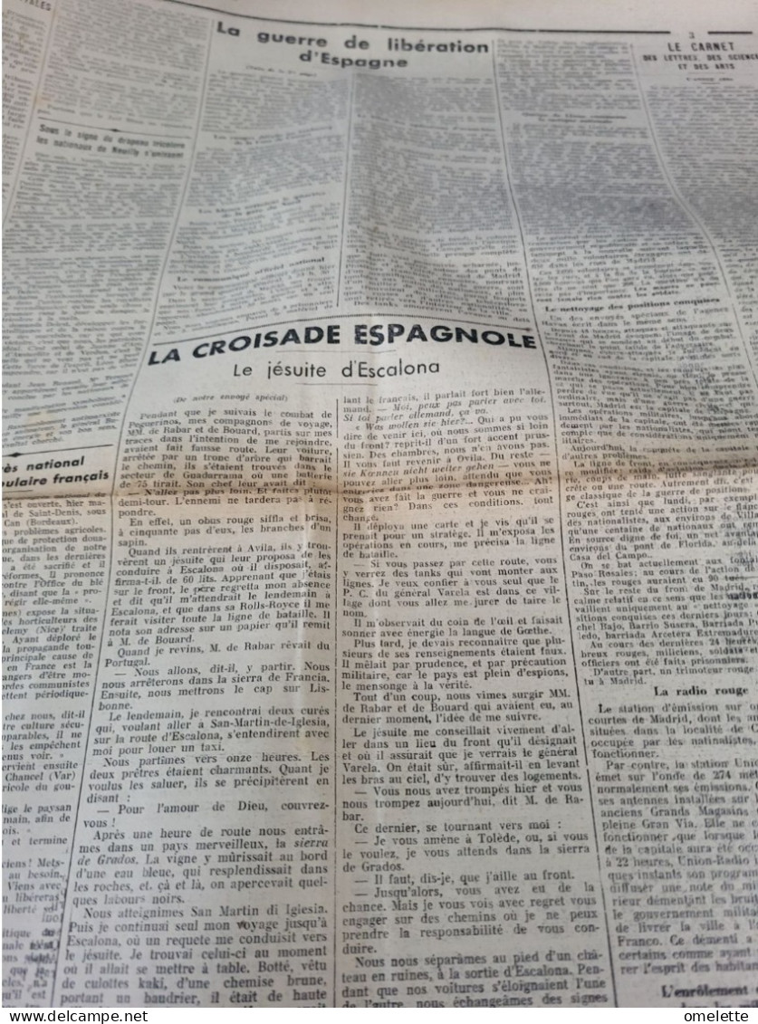 ACTION FRANCAISE 36/MAURRAS DAUDET /AFFAIRE SALENGRO /ESPAGNE GUERRE MADRID ESCALONA - Autres & Non Classés