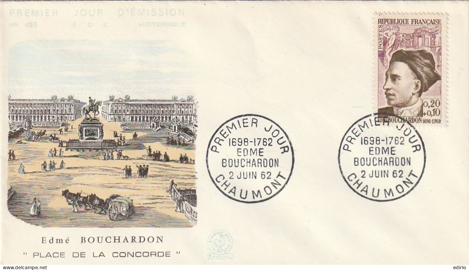 ///   FRANCE ///    PREMIER JOUR ---  FDC  --- Place De La Concorde - 1960-1969