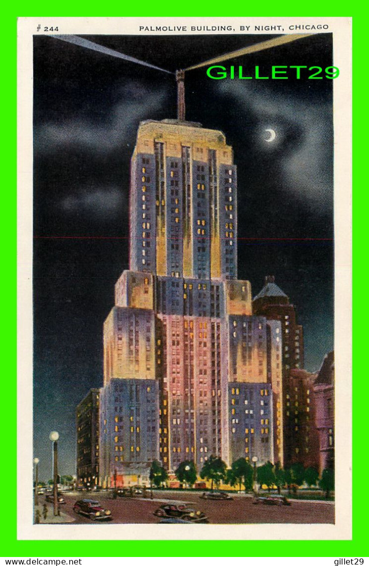 CHICAGO, IL - PALMOLIVE BUILDING BY NIGHT IS THE LINDBERGH BEACON - - Chicago