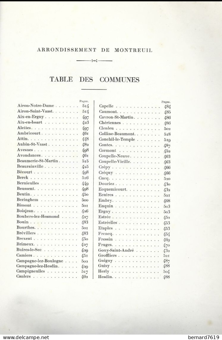 Livre - 62- Etudes Pour Servir A L'histoire Et L'interpretation Des Nons De Lieu Par Ricouart  -  Montreuil Sur Mer  Arr - Picardie - Nord-Pas-de-Calais