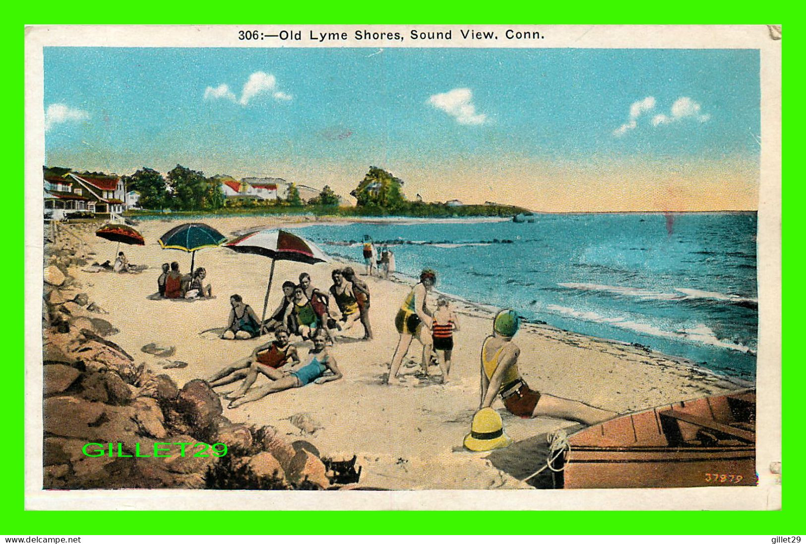 SOUND VIEW, CT - OLD LYME SHORES - ANIMATED WITH PEOPLES -  TRAVEL - PUB. BY J. SOLOMON - - Other & Unclassified