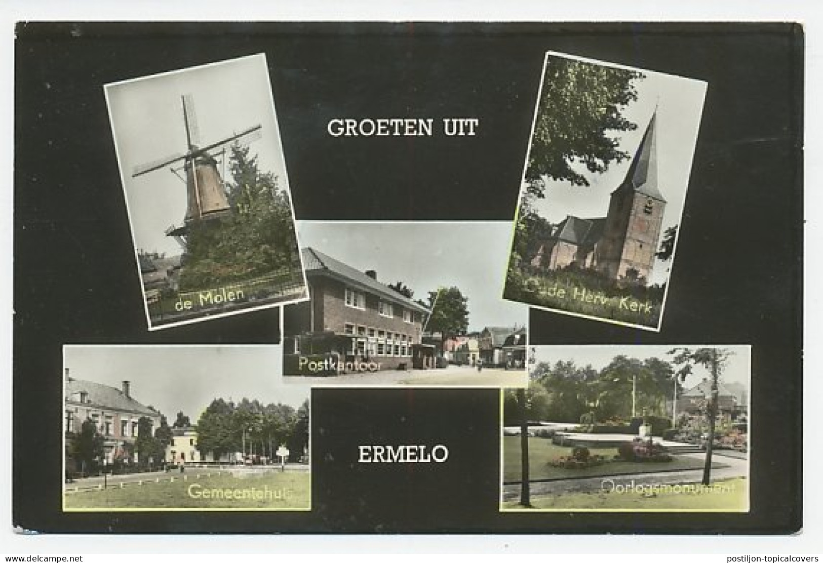 Prentbriefkaart Postkantoor Ermelo 1957 - Other & Unclassified