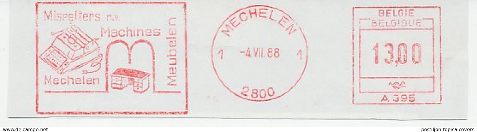 Meter Cut Belgium 1988 Typewriter - Non Classés