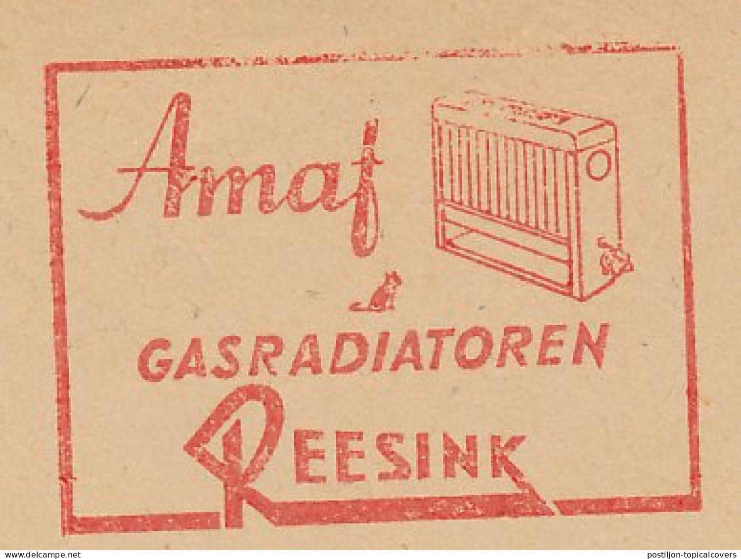 Meter Cover Netherlands 1957 Gas Radiator - Amsterdam - Unclassified