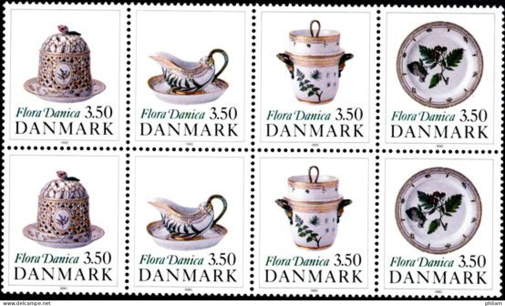 DANEMARK 1990 - La Porcelaine Danoise - 8 V. - Neufs