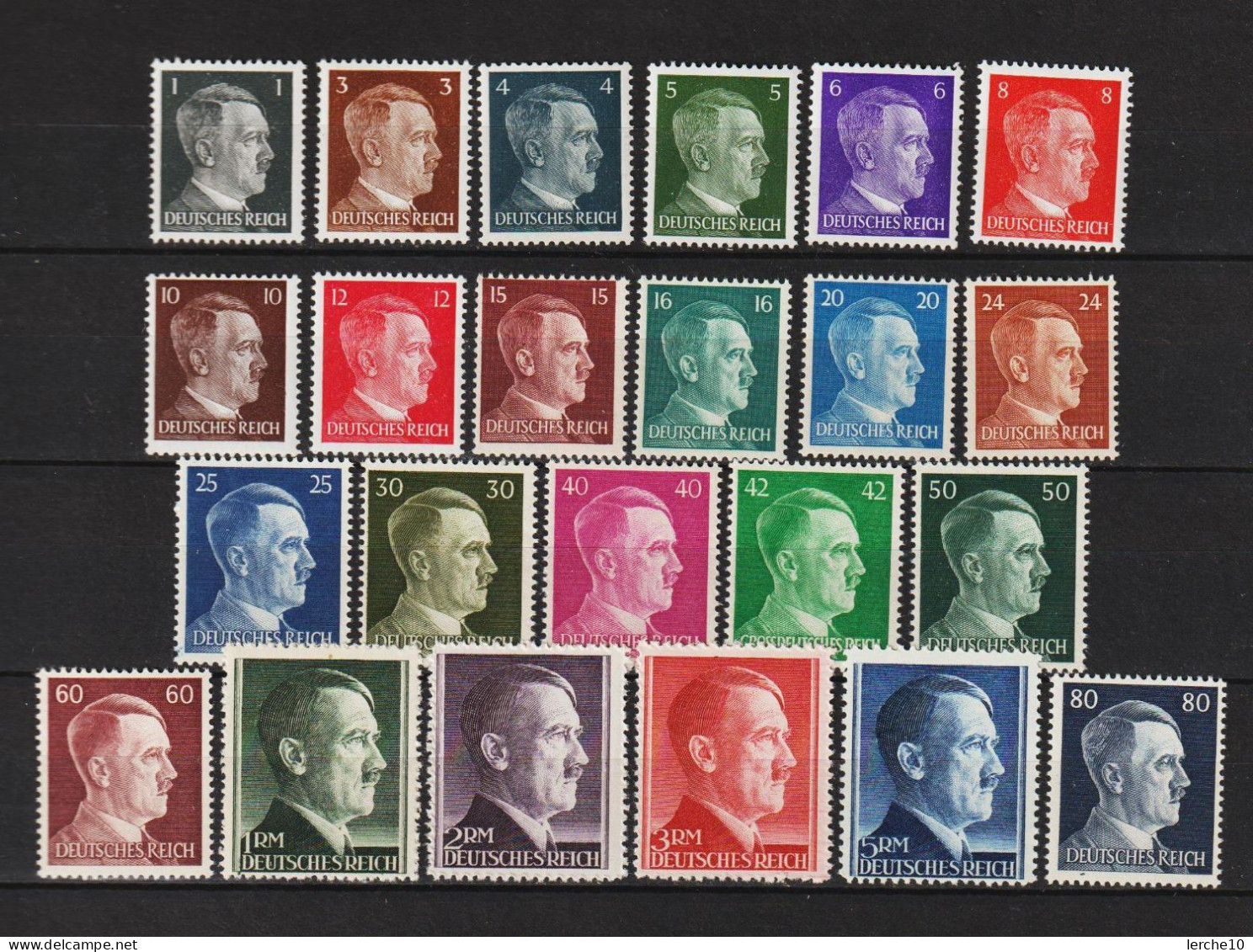 Adolf Hitler 1-80 Pfennig + 1-5 Mark **  (0337) - Neufs