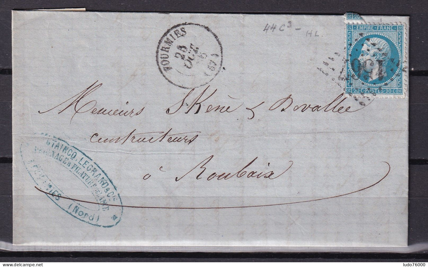 D 806 / NAPOLEON N° 22 SUR LETTRE - 1862 Napoléon III.