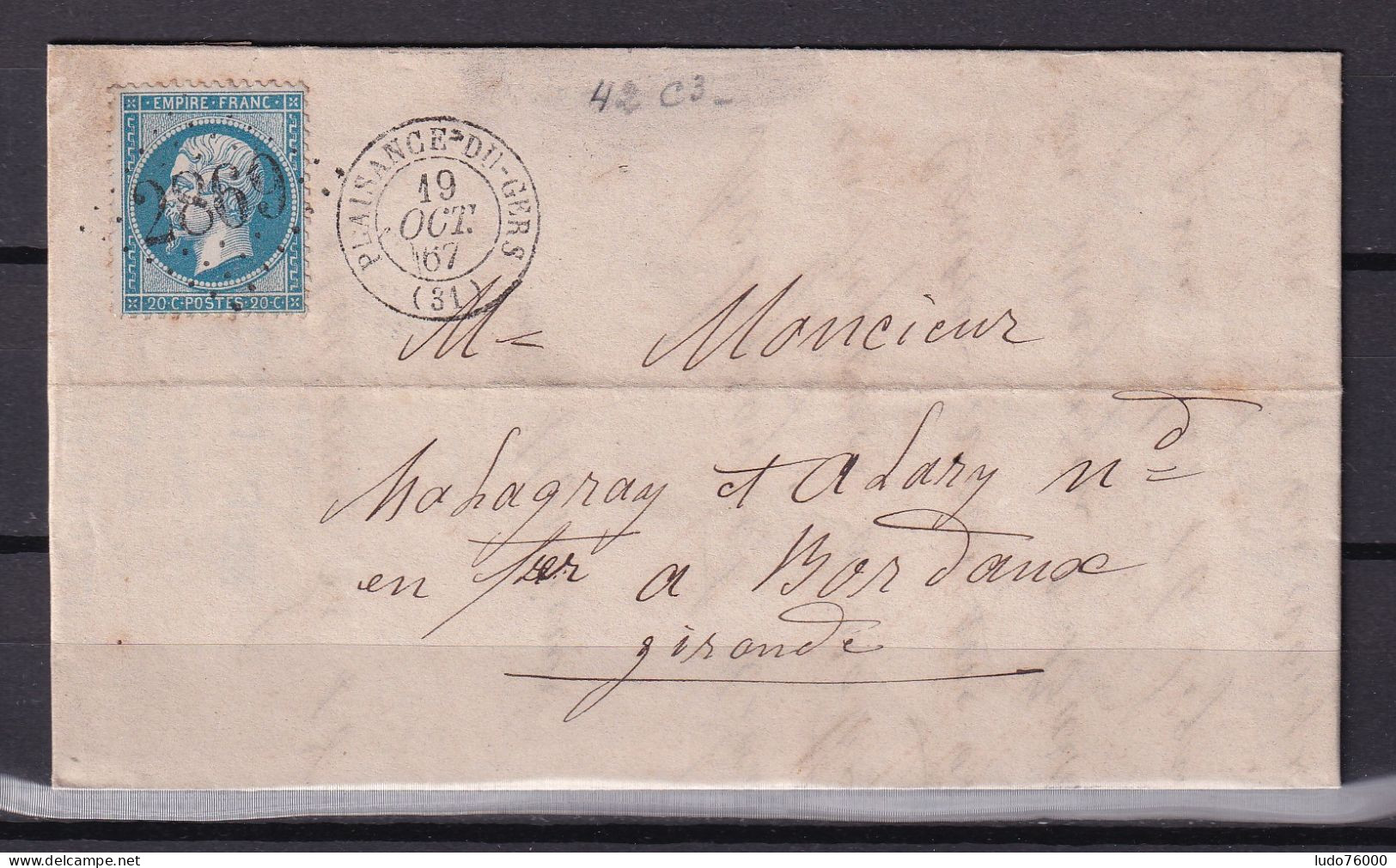 D 806 / NAPOLEON N° 22 SUR LETTRE - 1862 Napoléon III.