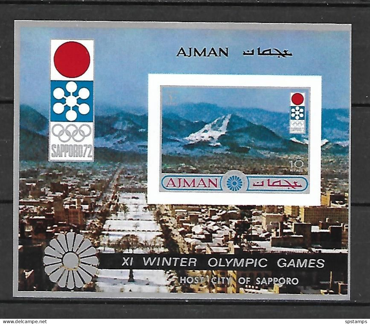 Ajman 1972 Winter Olympic Games SAPPORO IMPERFORATE MS MNH - Ajman