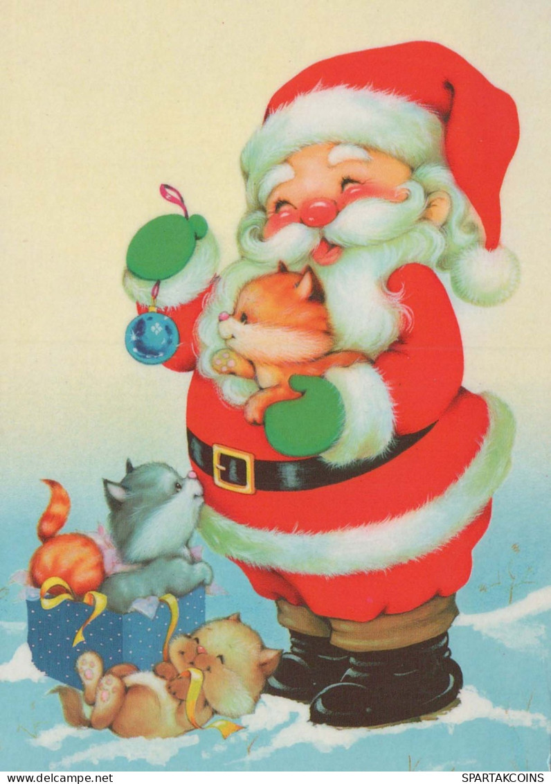 PAPÁ NOEL Feliz Año Navidad Vintage Tarjeta Postal CPSM #PBL358.ES - Santa Claus