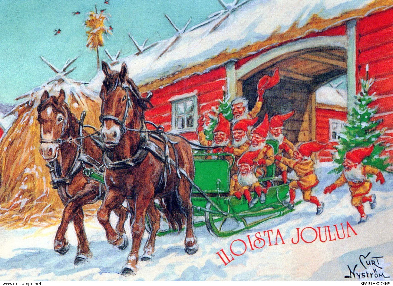 PÈRE NOËL Bonne Année Noël Vintage Carte Postale CPSM #PBL555.FR - Santa Claus