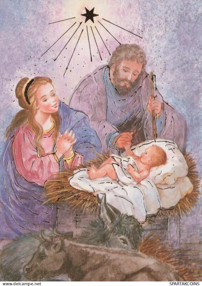 Vierge Marie Madone Bébé JÉSUS Noël Religion Vintage Carte Postale CPSM #PBB893.FR - Vierge Marie & Madones