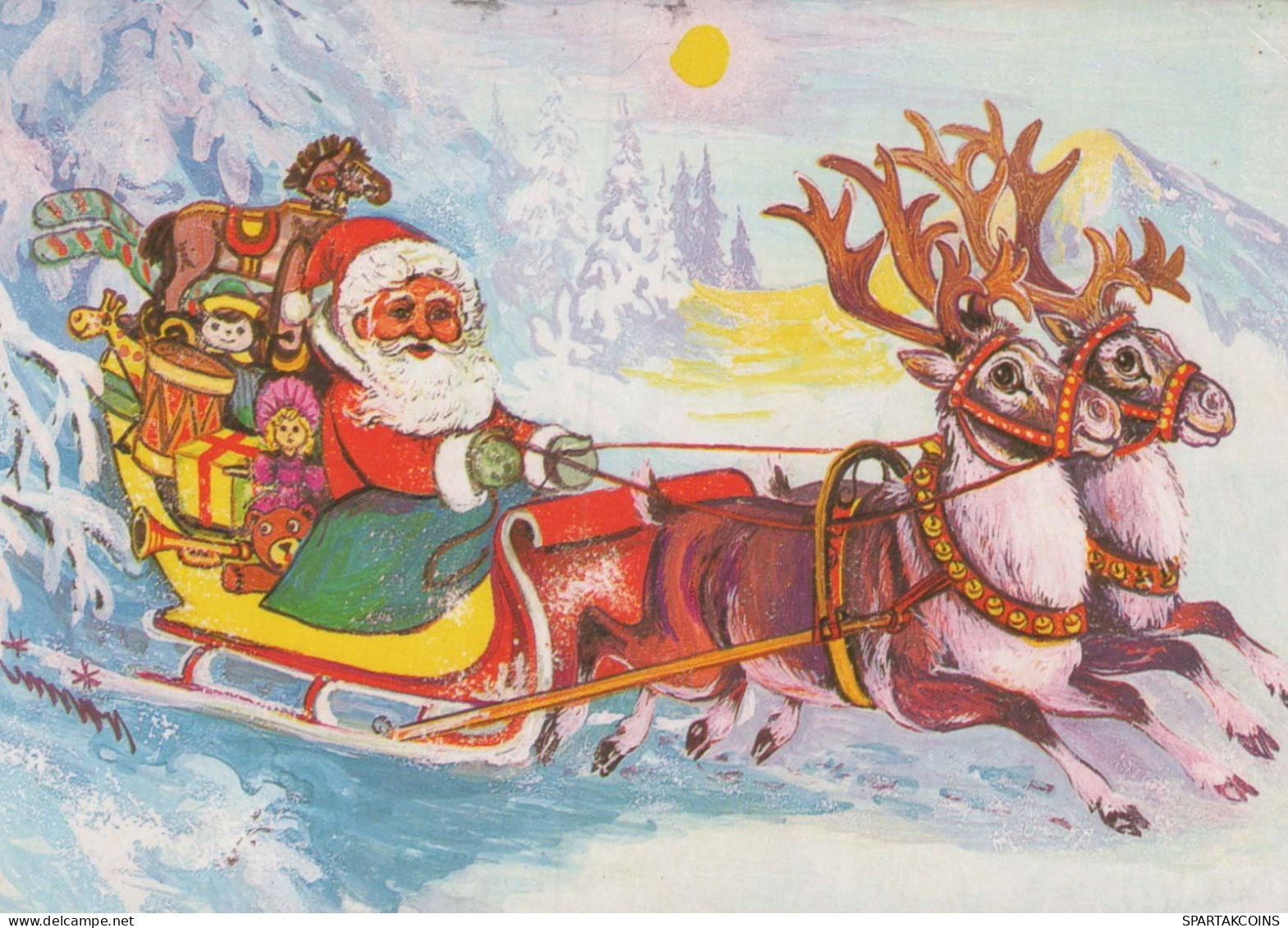 SANTA CLAUS Happy New Year Christmas Vintage Postcard CPSM #PBL553.GB - Kerstman