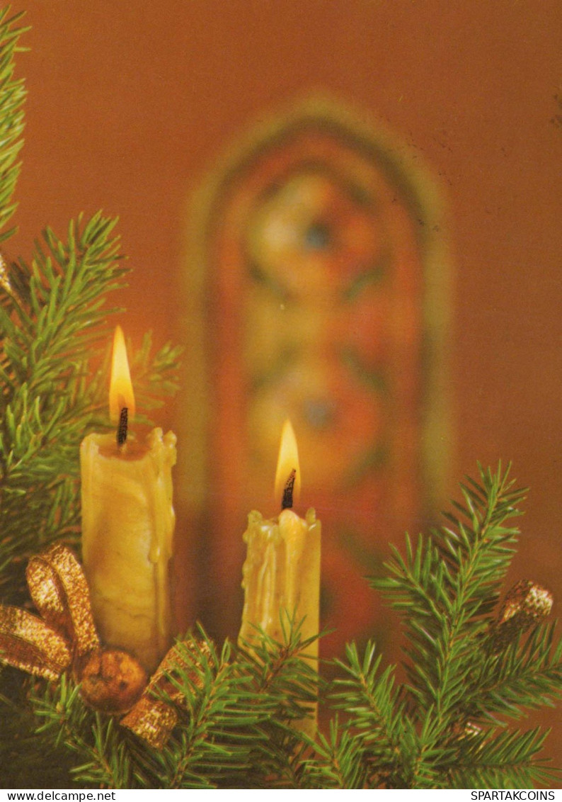 Happy New Year Christmas CANDLE Vintage Postcard CPSM #PAZ226.GB - Neujahr