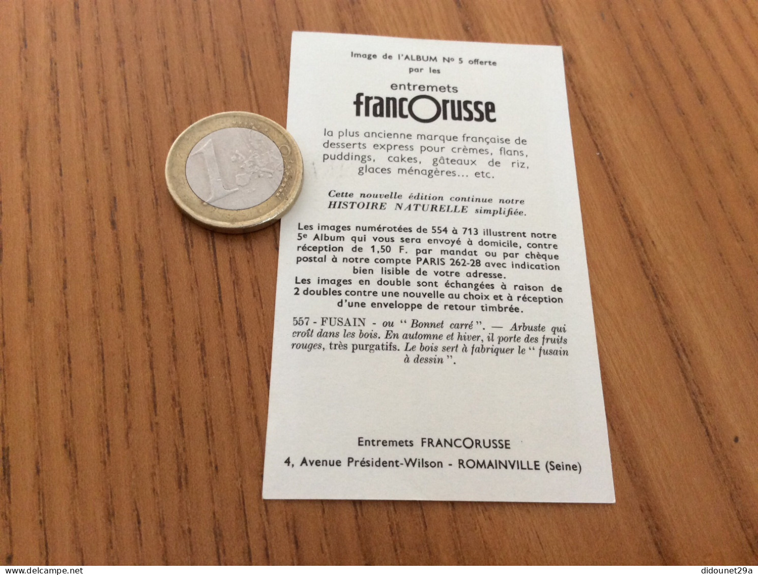 Chromo Francorusse N°557 "FUSAIN" (plante, Fleur) - Other & Unclassified