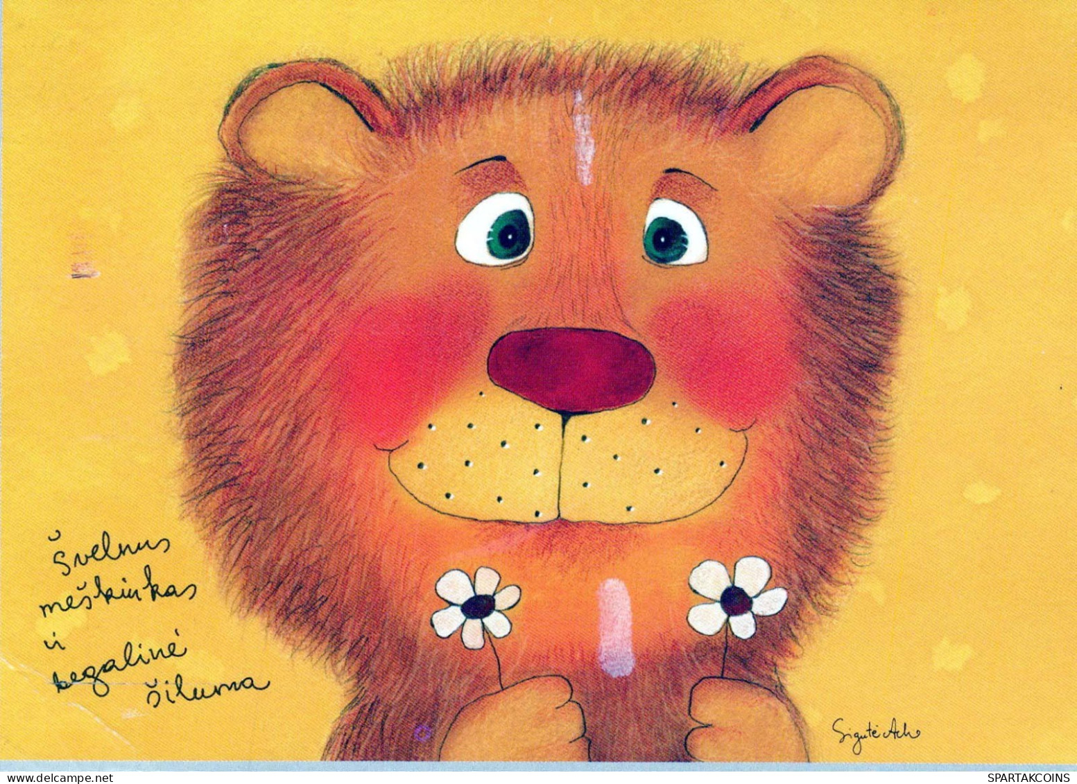 LEONE Animale Vintage Cartolina CPSM #PBS028.IT - Lions