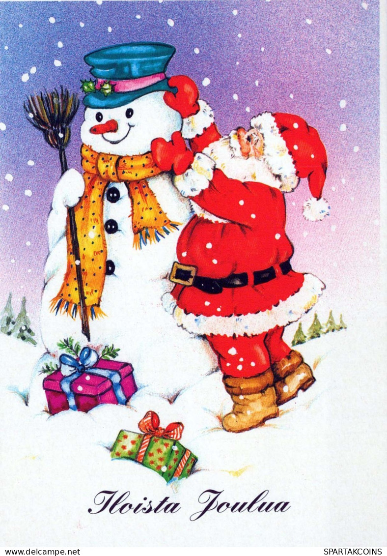 BABBO NATALE Buon Anno Natale PUPAZZO Vintage Cartolina CPSM #PAU397.IT - Santa Claus