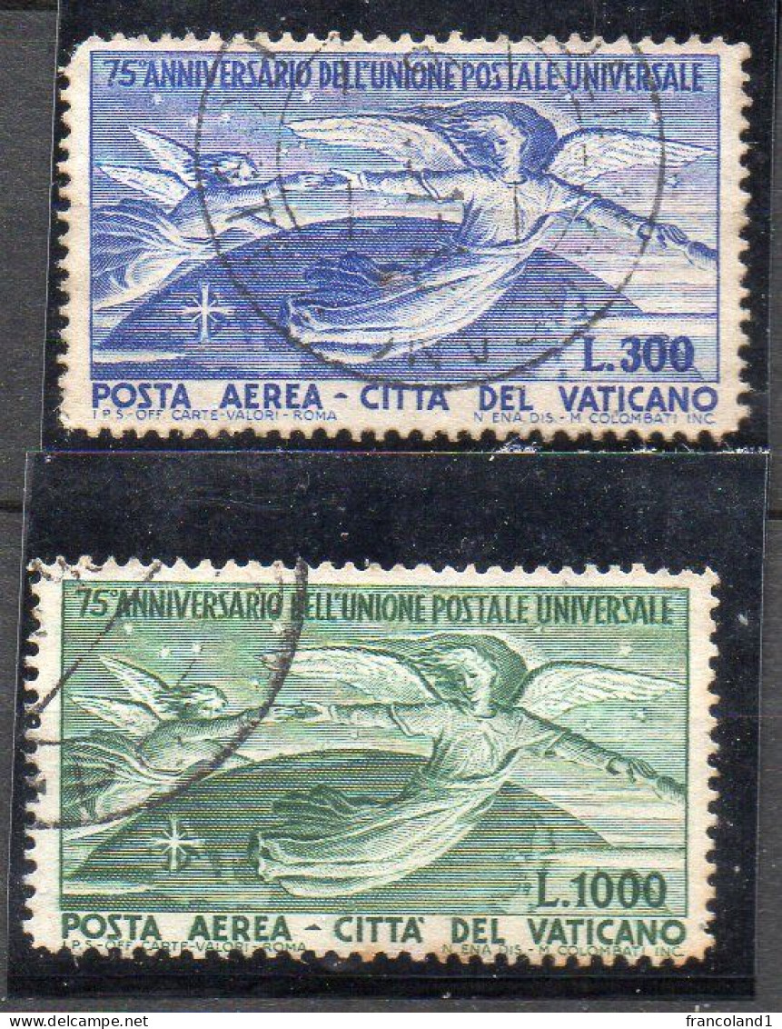 1949 Vaticano Aerea Anniversario UPU  N. 18 - 19 Timbrata - Used  Sassone 150 Euro - Airmail