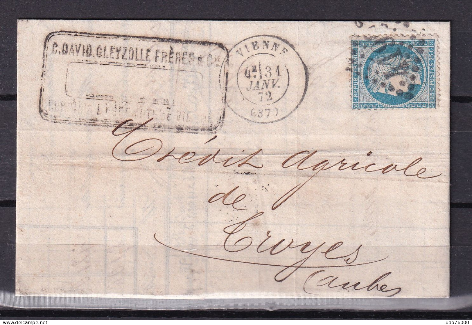 D 809 / CERES N° 60 SUR LETTRE - 1871-1875 Cérès