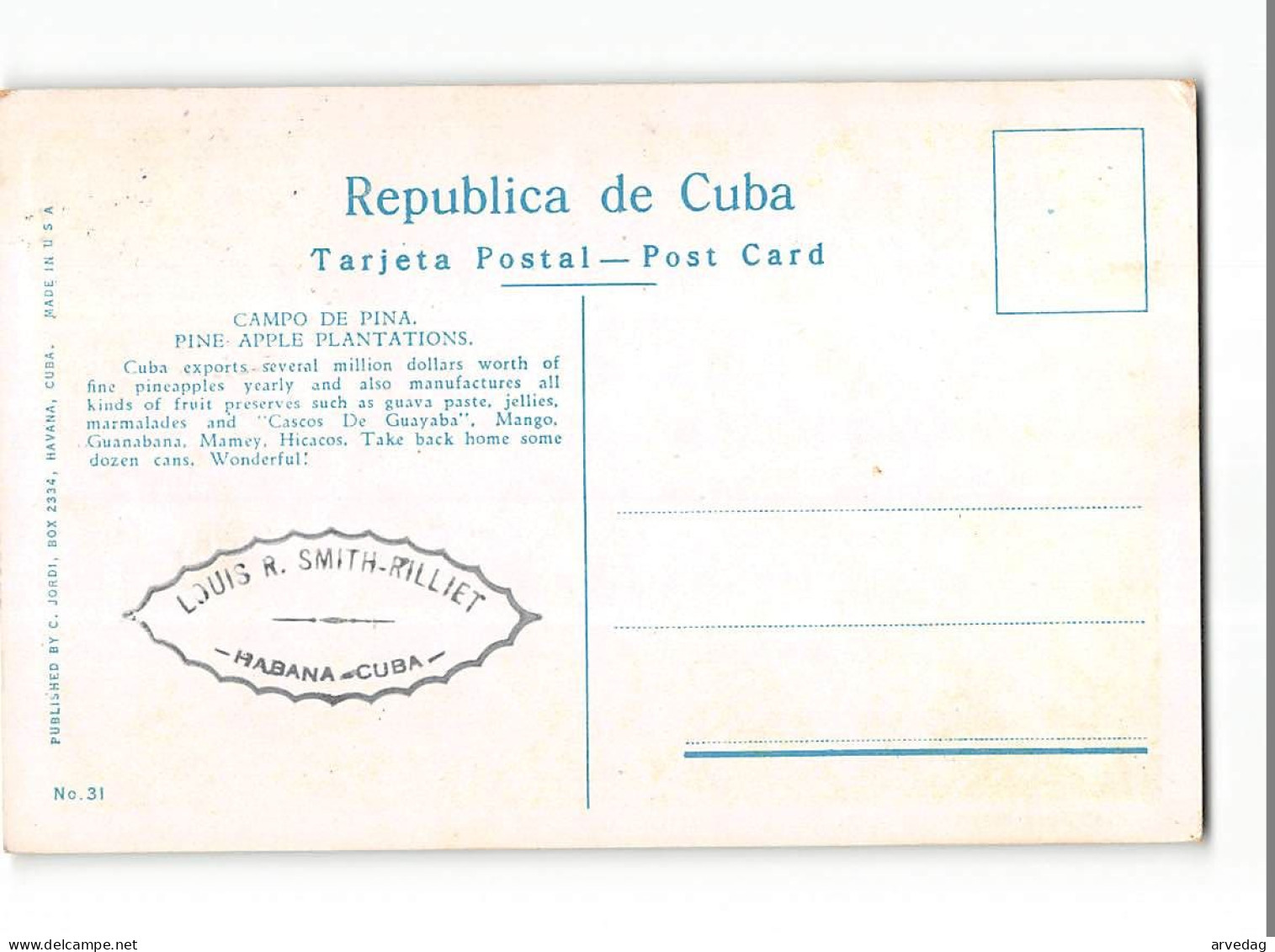 X1793 CUBA PINAEPPLE PLANTATION - Other & Unclassified