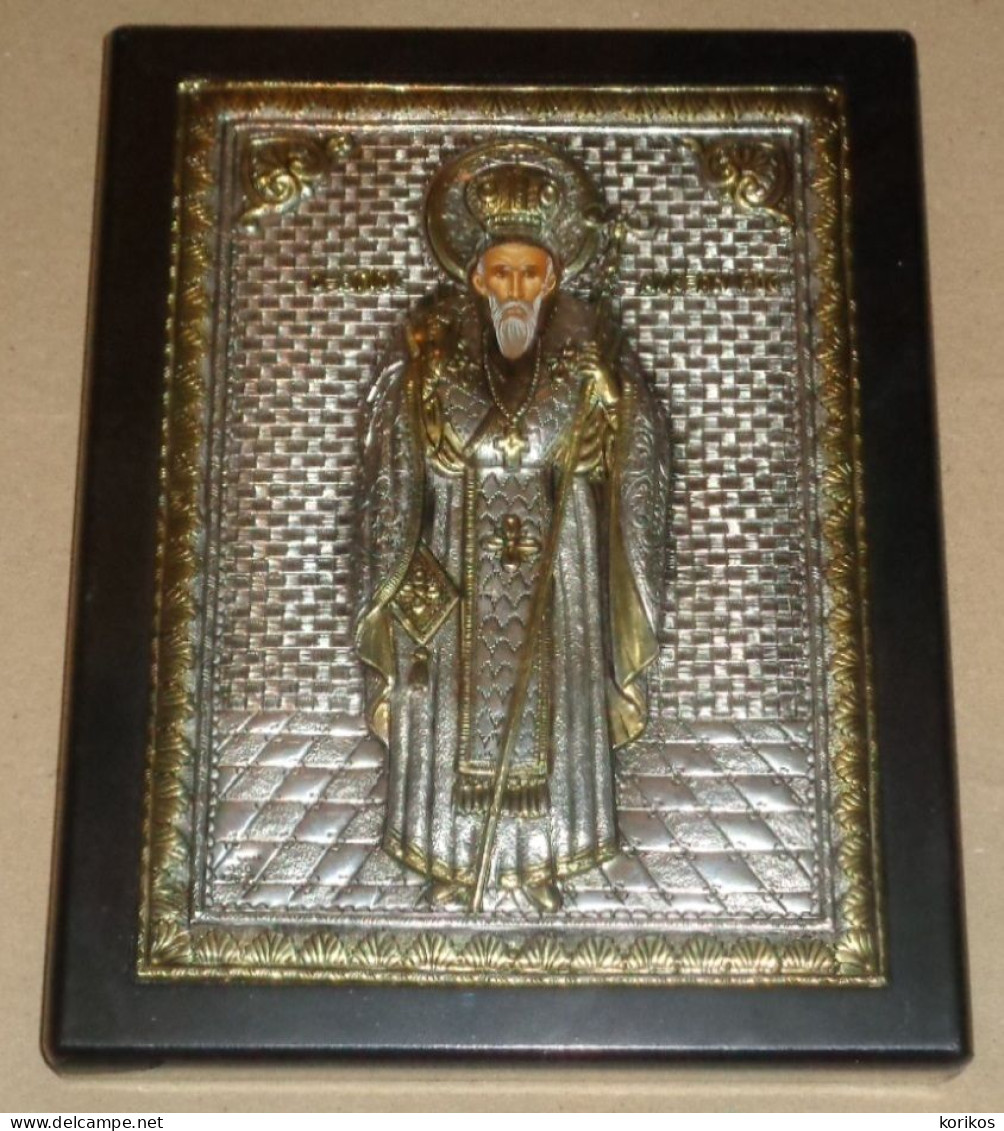 CHRISTIAN SILVER 950 ICON – SAINT ALEXANDROS - ALEXANDER - GREEK ORTHODOX - NEW - Religion & Esotericism