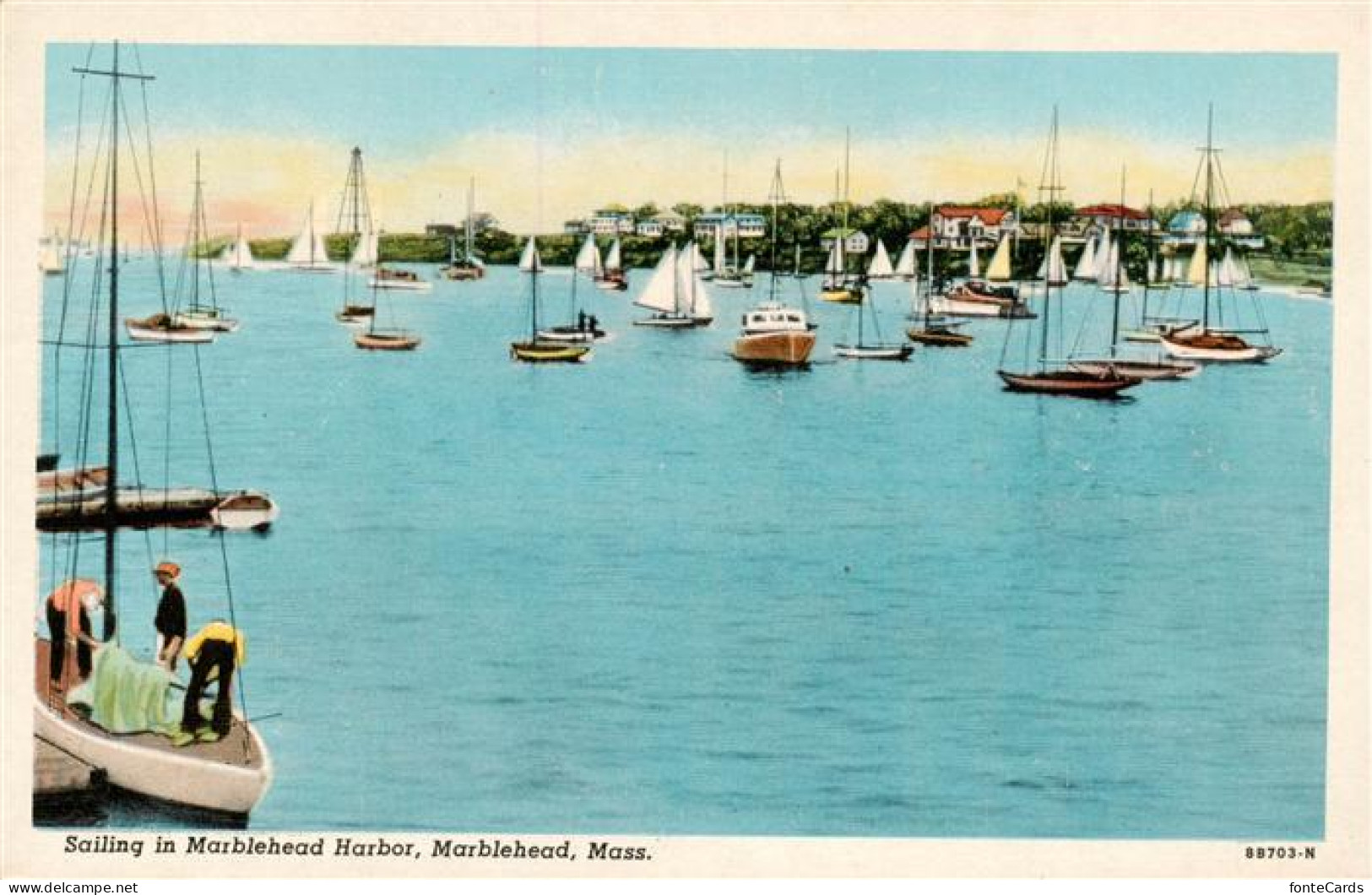73956076 Marblehead_Massachusetts_USA Sailing In Marblehead Harbor - Other & Unclassified