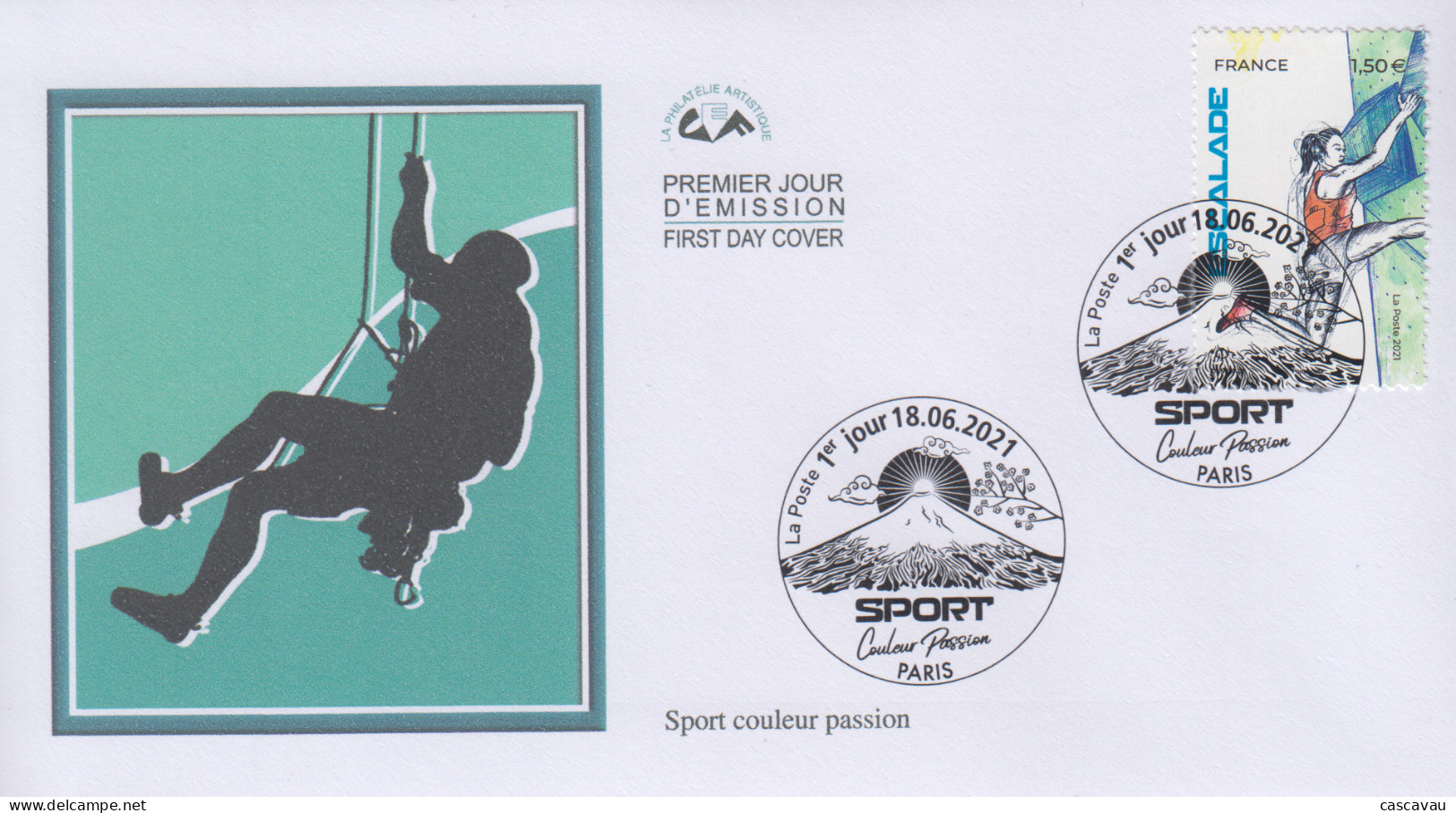 Enveloppe  FDC   1er  Jour   FRANCE    SPORT   Couleur   Passion  :   Escalade    2021 - 2020-…