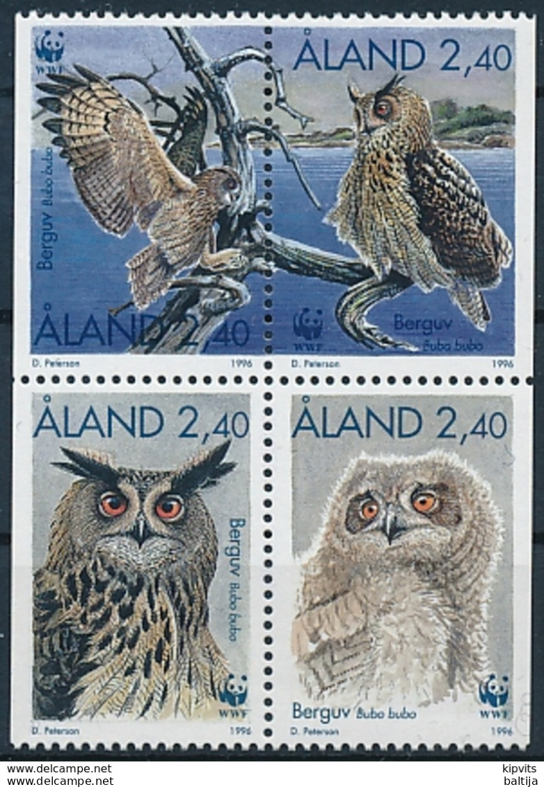 Mi 109-12 ** MNH WWF World Wildlife Foundation / Eurasian Eagle Owl Bubo Bubo Birds - Aland