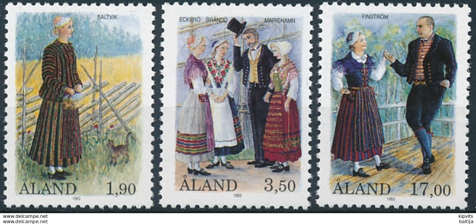 Mi 72-74 ** MNH Folk Dance Costumes Folklore - Aland