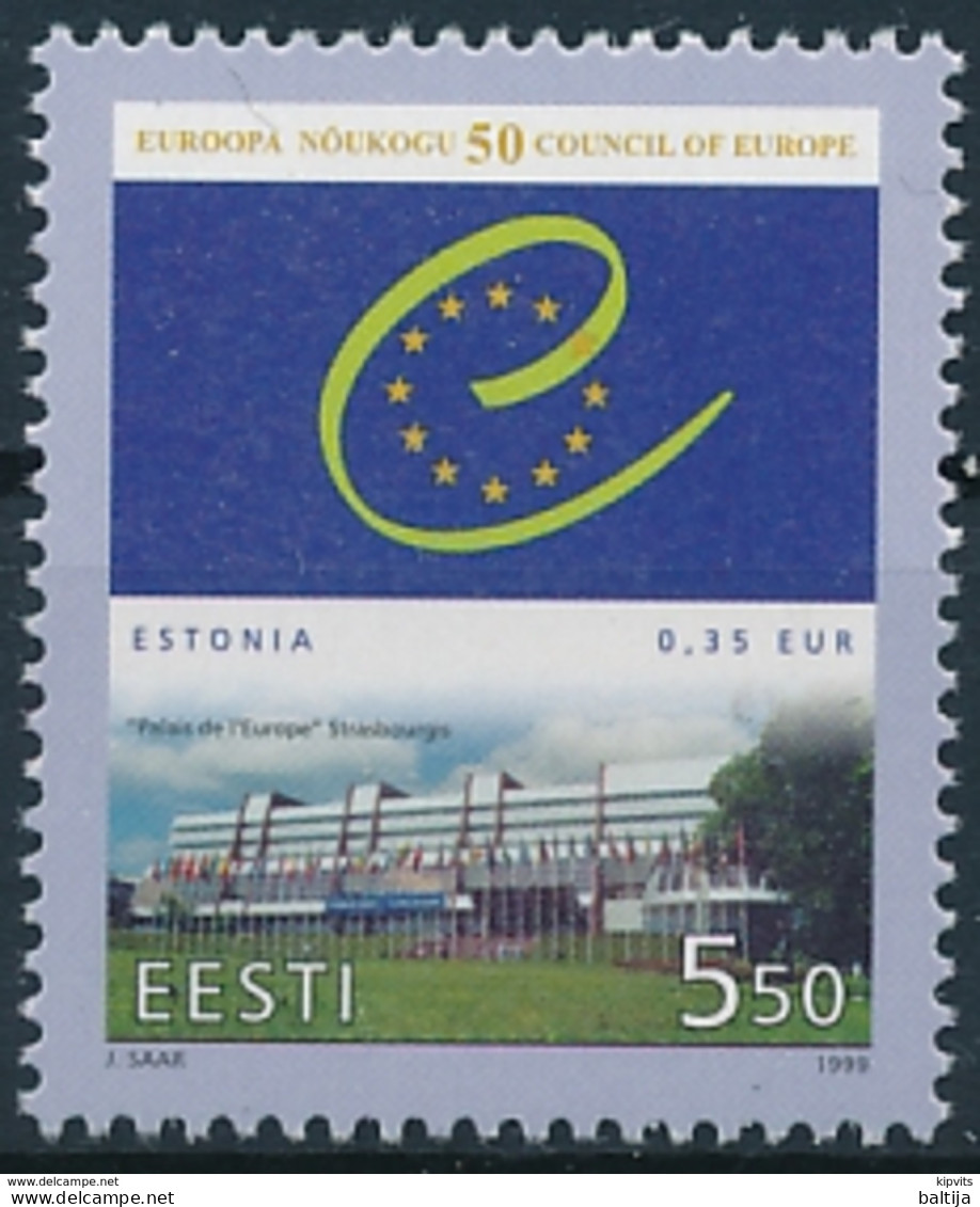 Mi 341 ** MNH / European Council 50th Anniversary Palais De L'Europe Strasbourg - Estonia Estland Estonie Eesti - Estonie