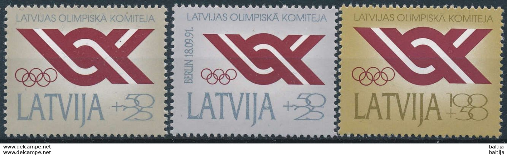 Mi 323-25 ** MNH / National Olympic Committee / Semi-postal - Lettonia