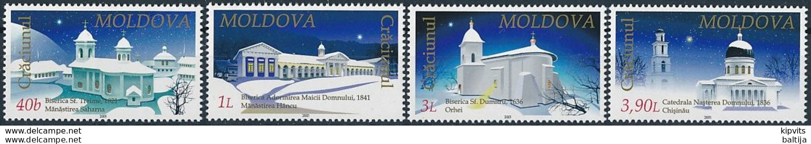 Mi 416-19 MNH ** / Christmas, Convents, Church, Cathedral - Moldova