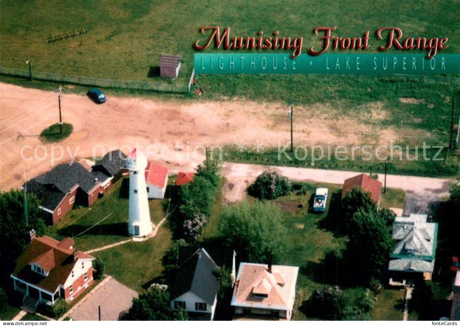 73744616 Munising_Michigan Lighthouse Lake Superior Aerial View - Autres & Non Classés