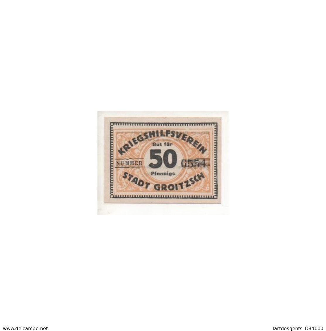 NOTGELD - GROITZSCH - 50 Pfennig - RARE (G099) - [11] Local Banknote Issues