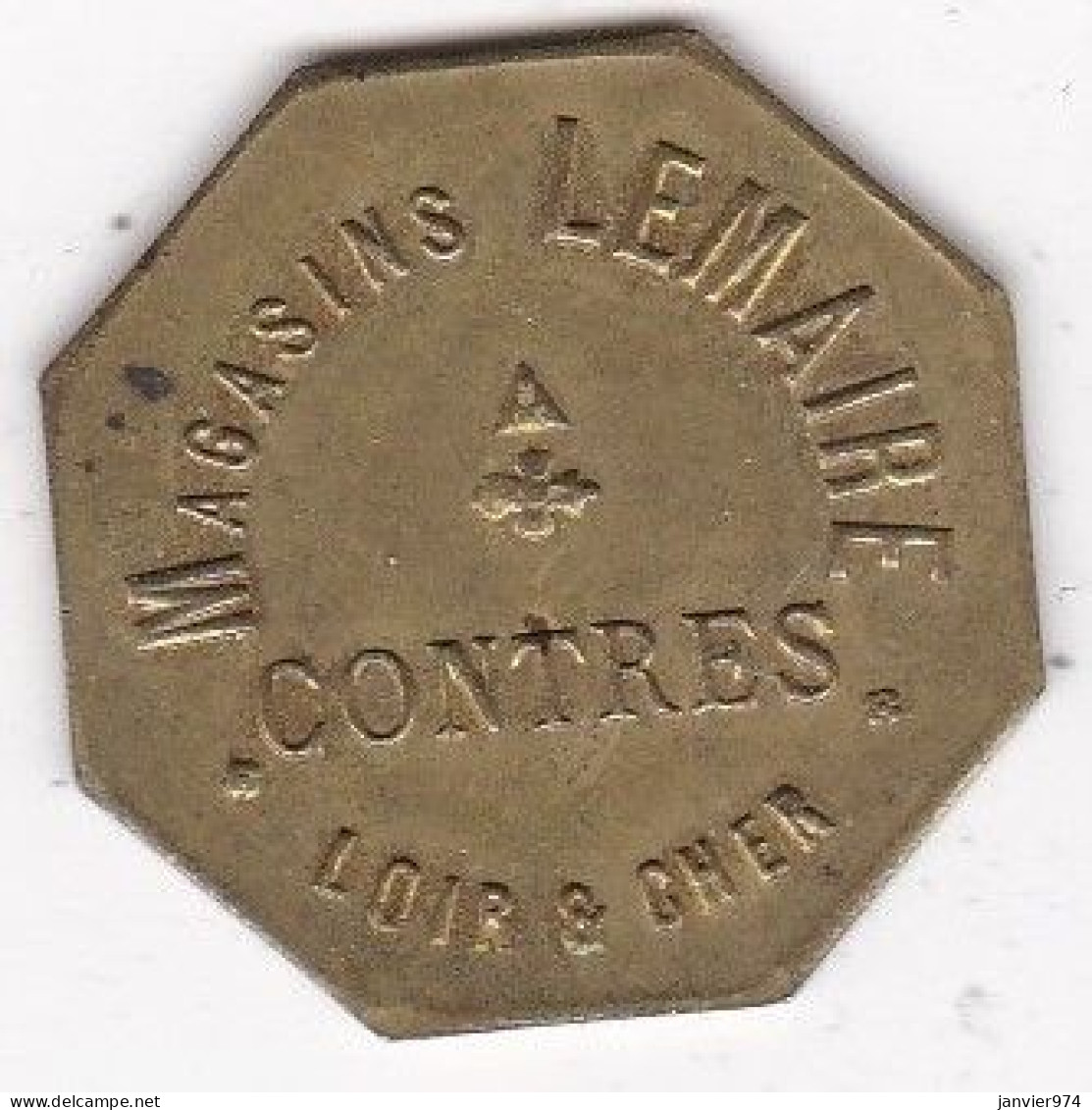 Jeton En Laiton Magasin LEMAIRE , Contres 41 Loir Et Cher, 3 Francs - Notgeld