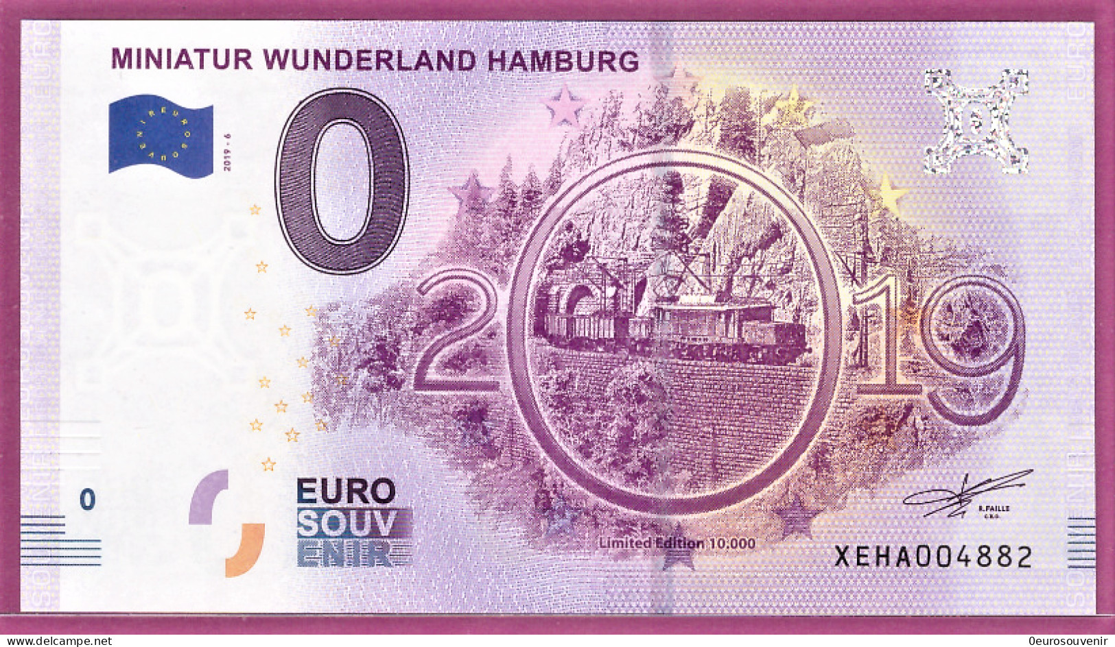 0-Euro XEHA 2019-6 MINIATUR WUNDERLAND - HAMBURG - KROKODIL ALPEN - Essais Privés / Non-officiels