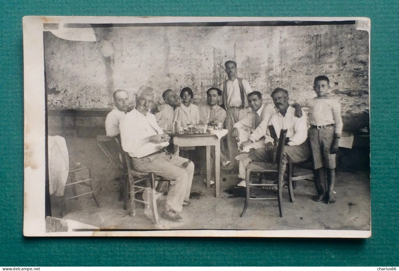 CARTE PHOTO Ancienne Groupe Hommes Enfants - Sonstige & Ohne Zuordnung