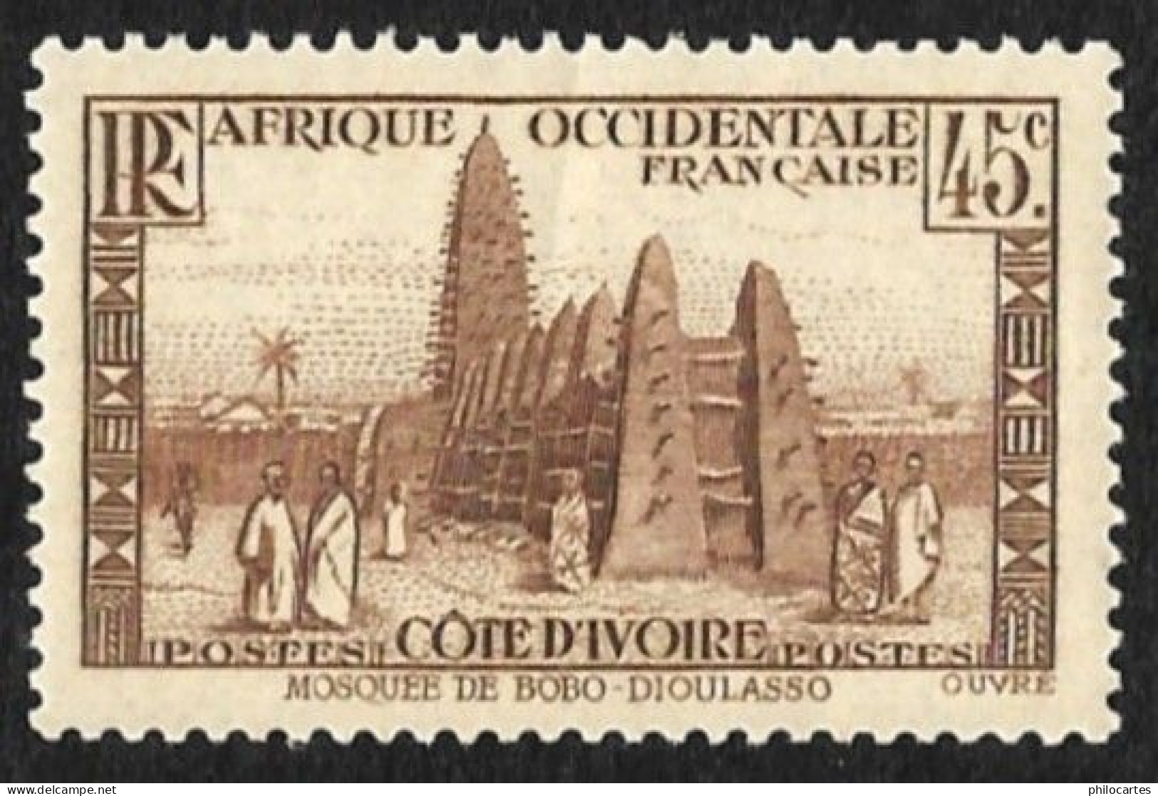 COTE D'IVOIRE   1936-38 -  Y&T  119   -  Mosquée - Neuf - Ungebraucht