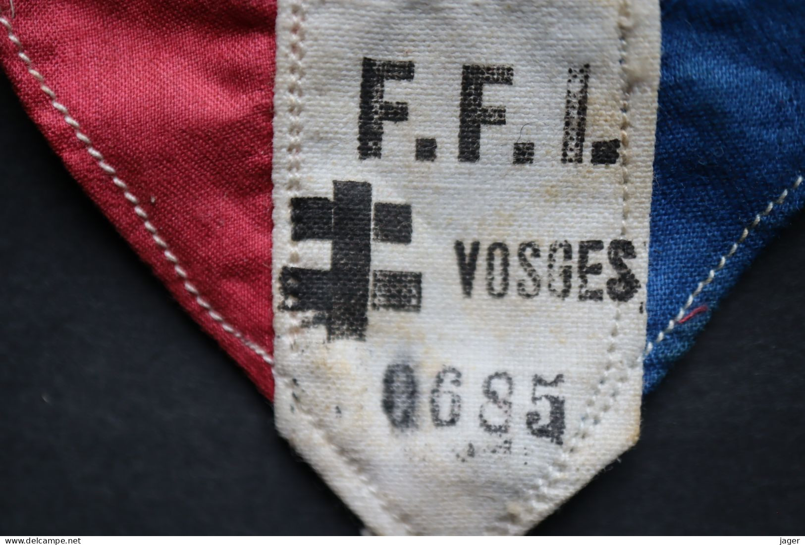 Insigne Tissu Couleurs Nationales Tampon FFI VOSGES 0685 - 1939-45