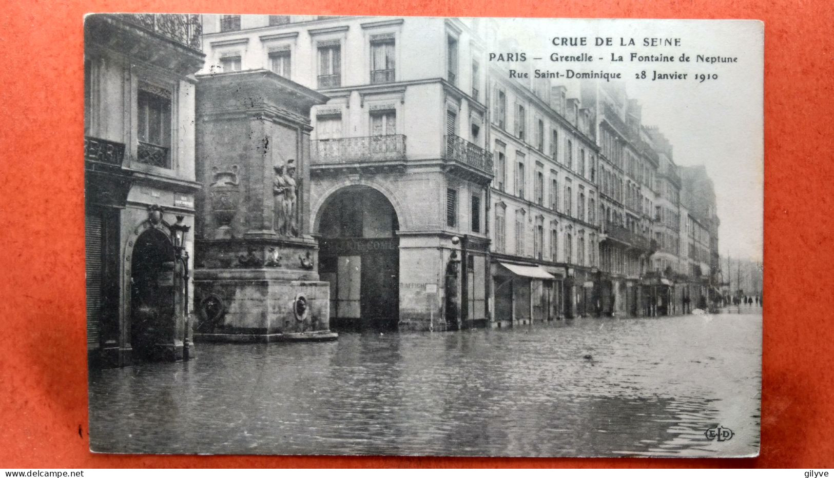 CPA (75) Crue De La Seine.1910. Paris. Grenelle. Rue Dominique.   (7A.720) - De Overstroming Van 1910