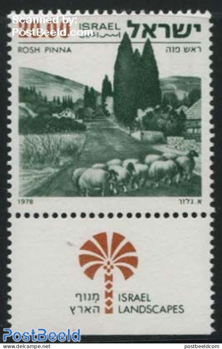 Israel 1978 Rosh Pinna 1v, Phosphor, Mint NH, Nature - Religion - Animals (others & Mixed) - Cattle - Trees & Forests .. - Unused Stamps (with Tabs)