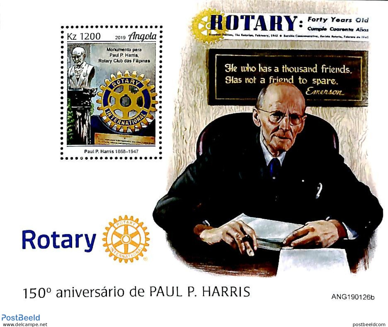 Angola 2019 Rotary S/s, Mint NH, Various - Rotary - Rotary Club